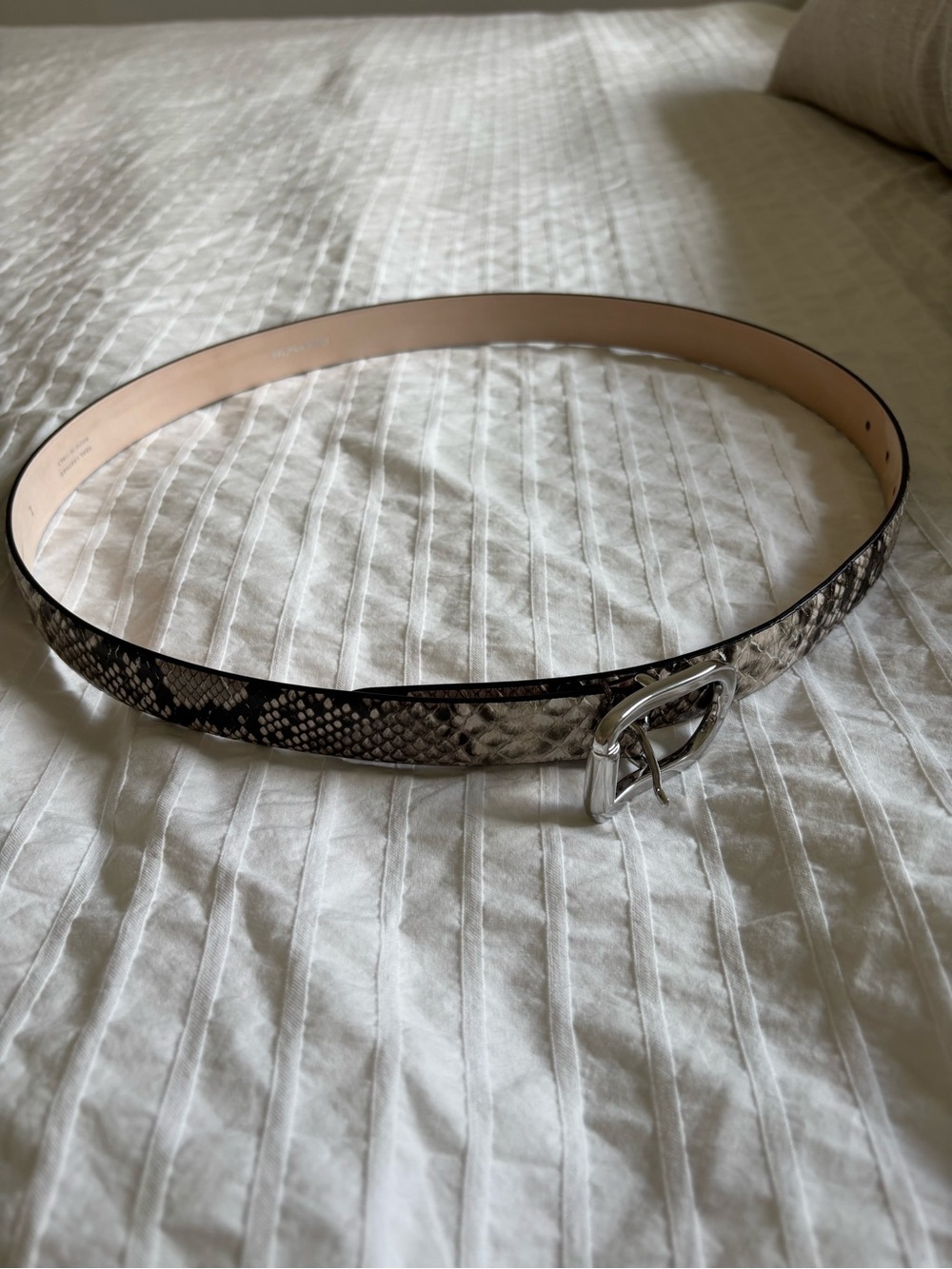 Dehanche Mija Snake Silver Beige Belt Size L - Picture 4 of 11